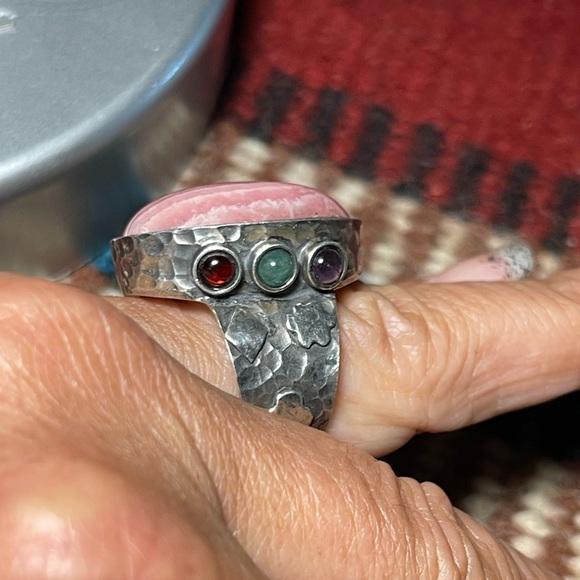 SOLD…..Rhodochrosite Sterling Ring - Picture 2 of 7